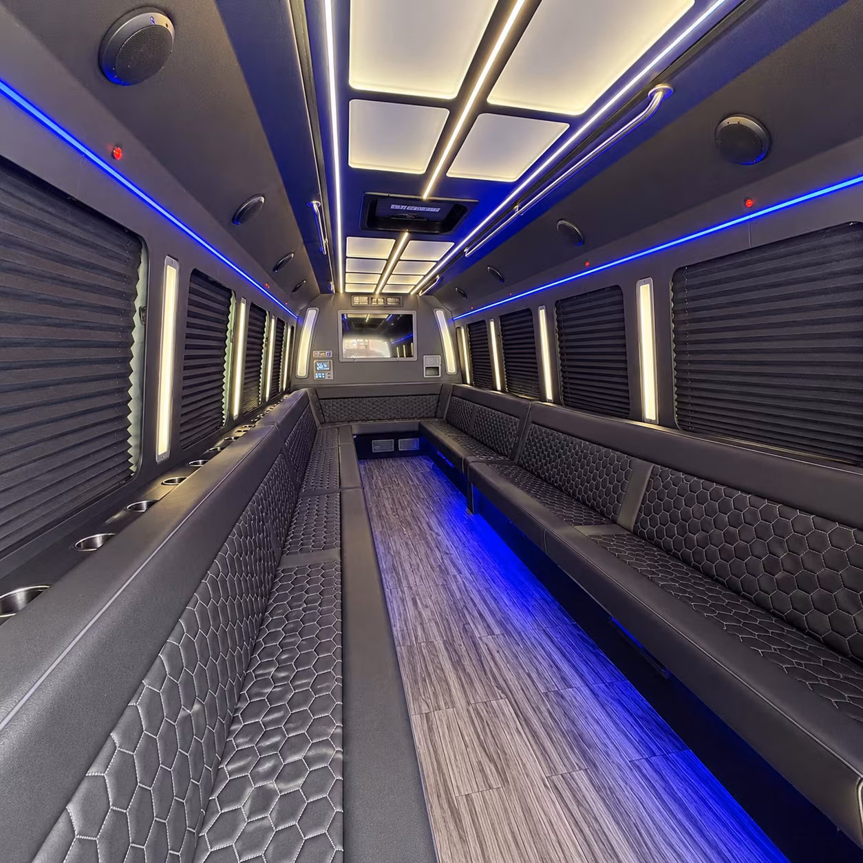 lowell 30 passenger party bus interior