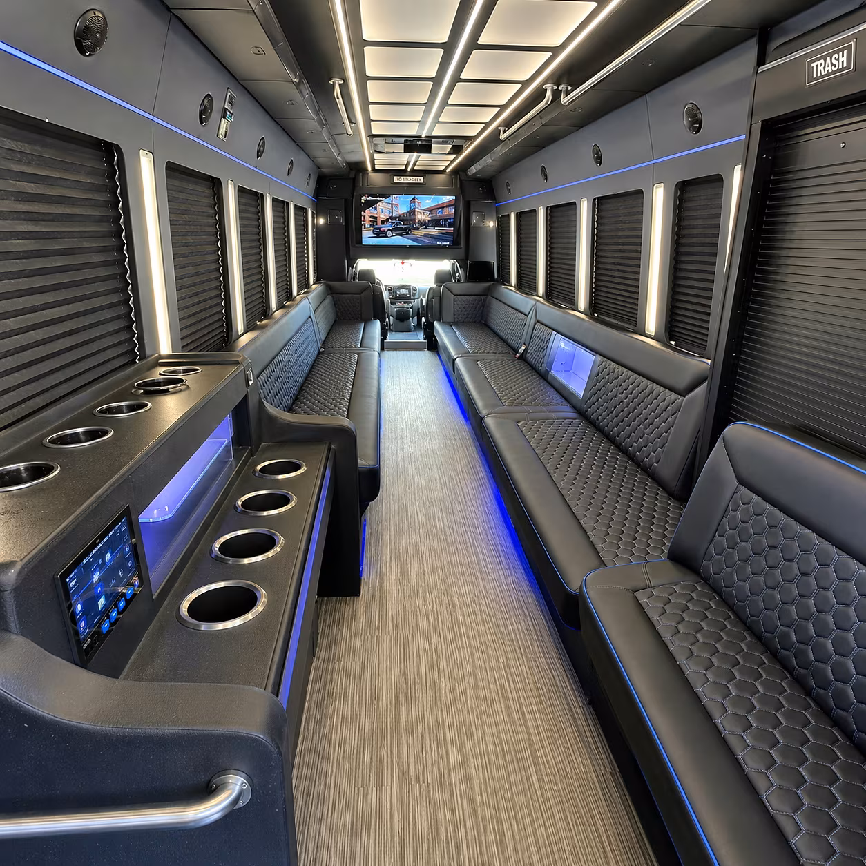 lowell party bus rental interior